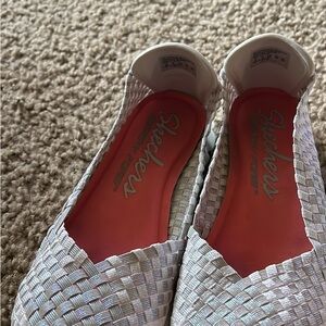 Skechers Women's White Woven Flats